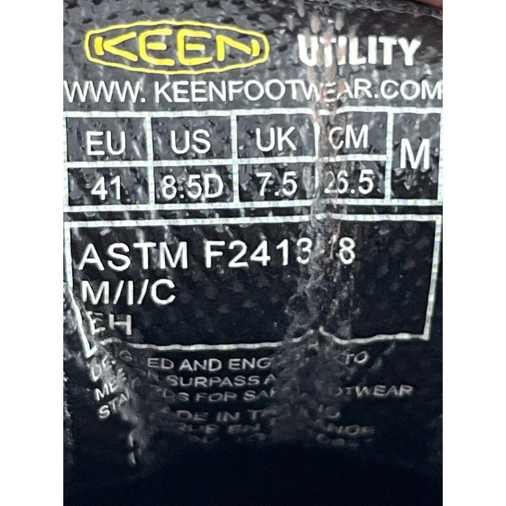 KEEN Utility Men Black‎ Waterproof Steel Toe Work Boots Size 8.5D